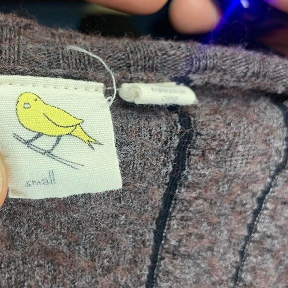 Anthropology Asymmetrical Brown Fairy Boho Cotton Top Cardigan Sleeve Size Small - Picture 3 of 5